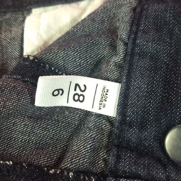 LOFT high rise dark denim shorts - Picture 6 of 9